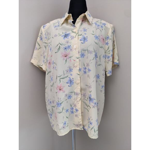 Sag Harbor Women's Sheer Floral Button Down Skirt Size Large - Picture 1 of 6